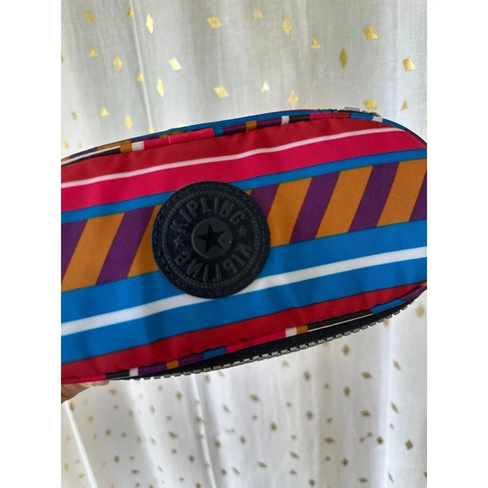 Kipling Fruit Punch Print Duobox Fold Out Compartments Pen Pencil Cosmetic Case